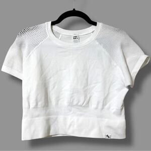 Joy Lab women’s size xxl white cropped fit short-sleeve tee flexible knit active